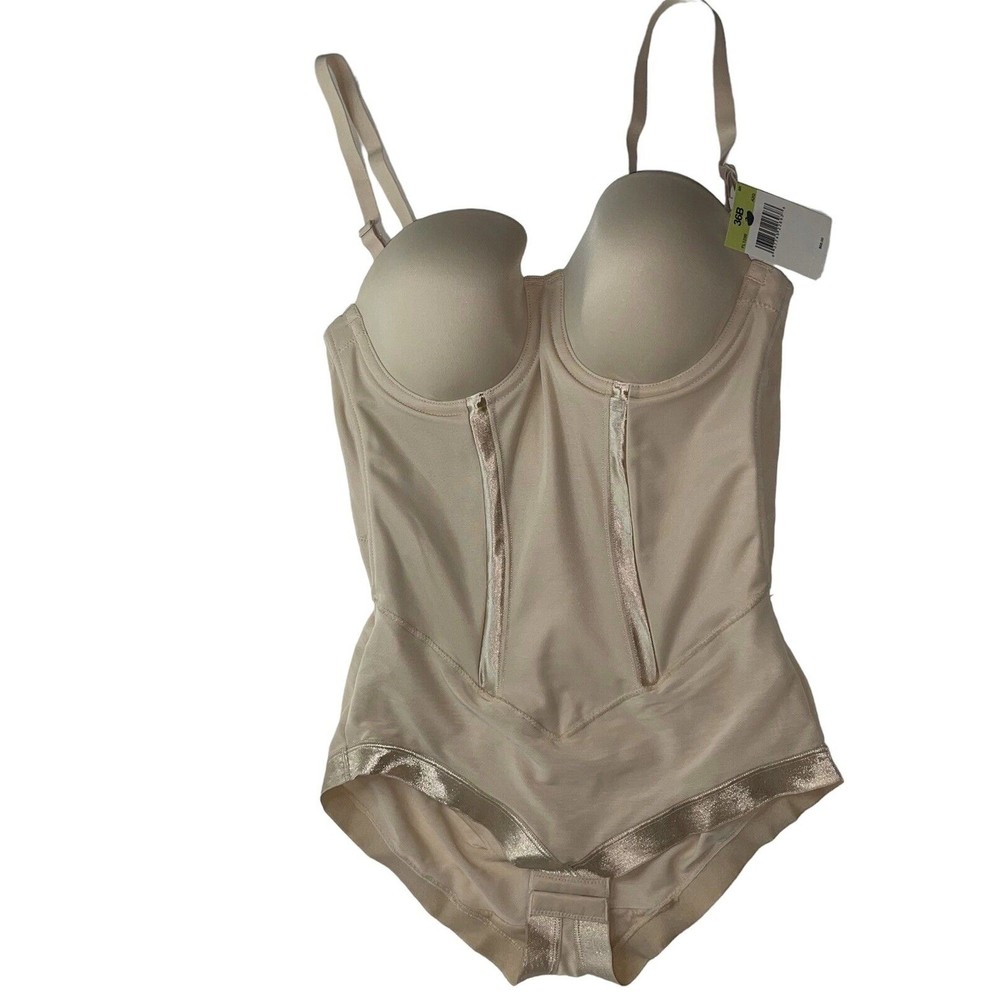 Maidenform Women Built In Bra Shareware Beige bodysuit Latte Lift FL1256, 36B